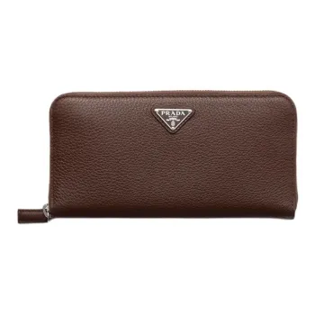 PRADA Vitello Dino Cow Leather Wallet Women's Brown
