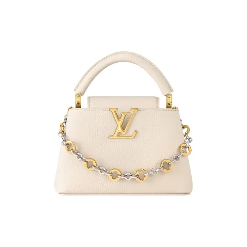 LOUIS VUITTON Capucines Tourillon Cow Leather One Shoulder Handbag Mini Women's Ivory
