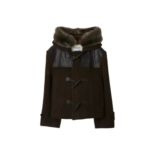 Burberry Faux Fur Trimmed Hood Duffle Jacket