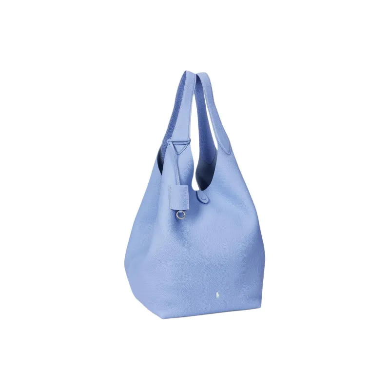 Ralph Lauren Polo Play Cow Leather Tote Bag, Shopping Bag, Handbag Tubas Women's Blue Purple-2
