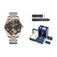 Steel Band Rose Black[Box+Leather Strap]