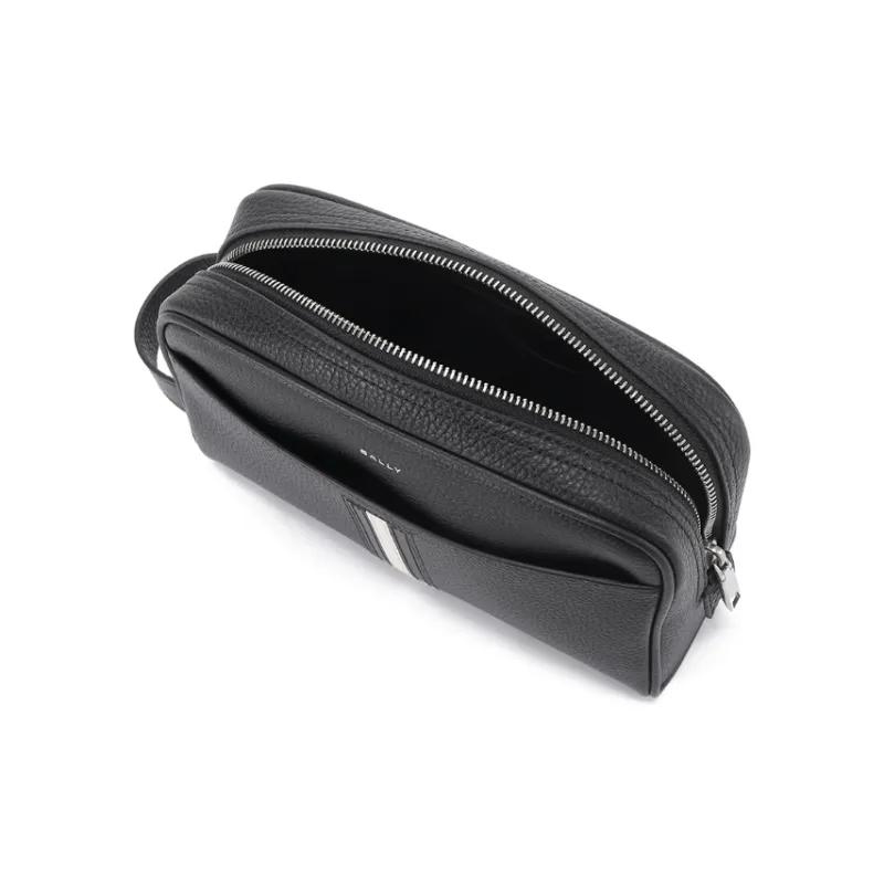 BALLY Cow Leather Toiletry Bag, Makeup Bag Regular Men's Black-5