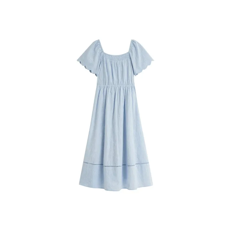 Inman Short Sleeved Dress Women's Light Aqua Blue-1