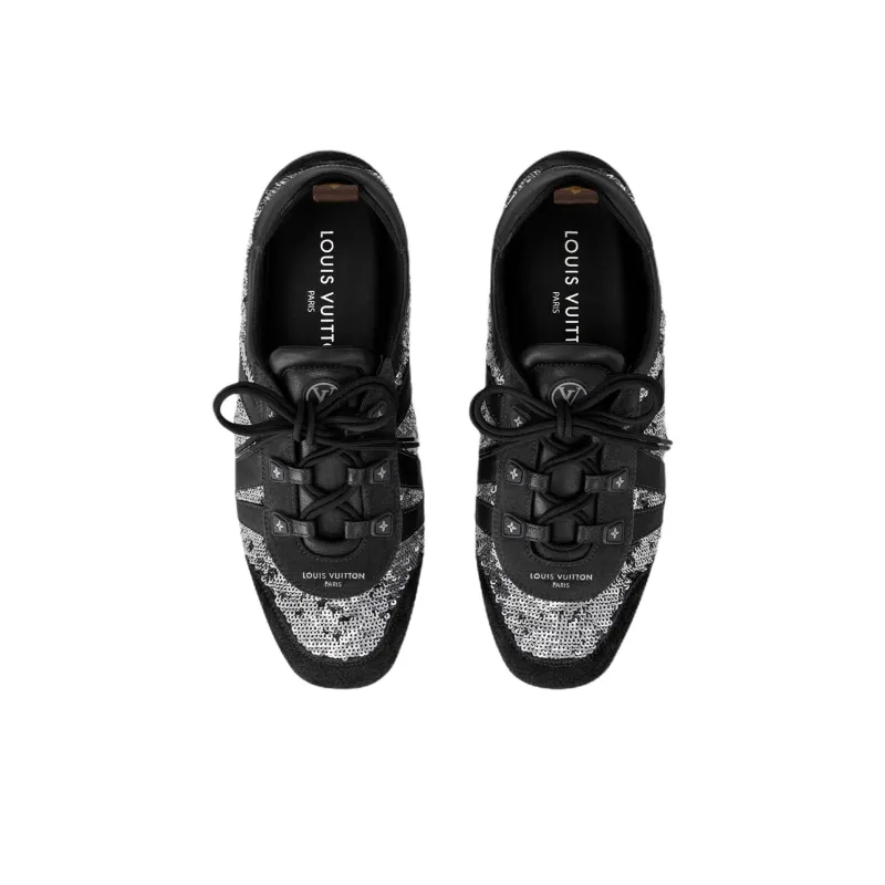 LOUIS VUITTON Sneakerina German Army Trainers Low Top Casual Shoes Women's Black-3