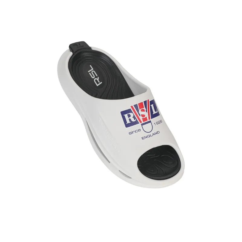 RSL Cut Out Quick Dry Slide Slippers Unisex White Black-2