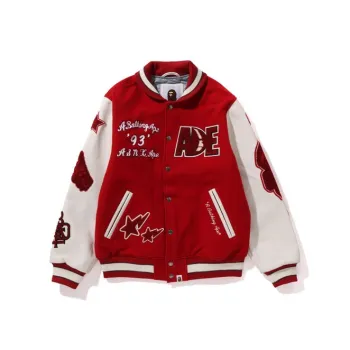 A BATHING APE Multi Motif Varsity Jacket