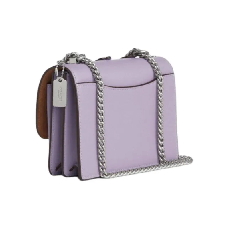 COACH Klare Cow Leather Shoulder Bag, Crossbody Bag Mini Women's Lilac Purple-1