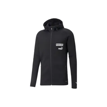 PUMA Manchester City F.C. Football Casuals Hooded Jacket Men Jacket Men's Black