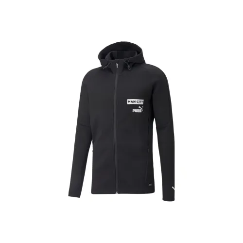 PUMA Manchester City F.C. Football Casuals Hooded Jacket Men Jacket Men's Black