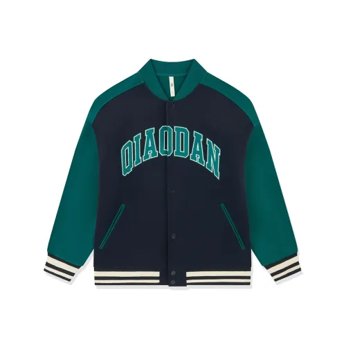 QIAODAN Baseball Jacket Men's Nova Blue/Green Finch