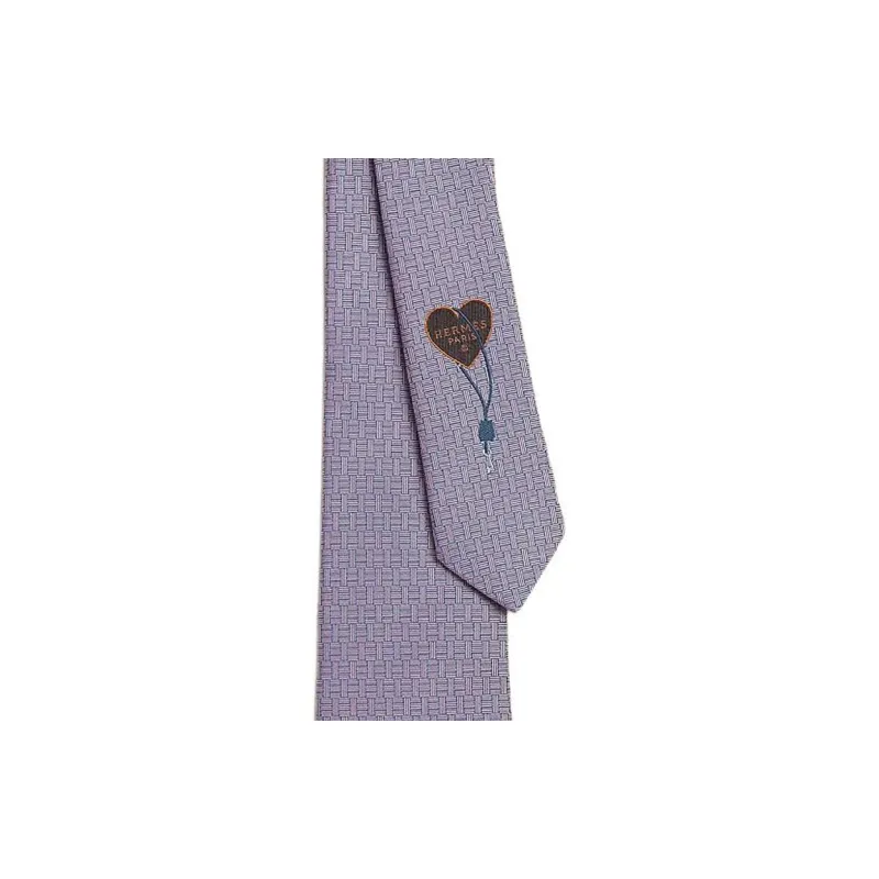 HERMES Mulberry Silk Ties Men's Purple-1