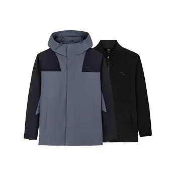 Anta Variety Training Collection Warm Water Repellent Windbreaker Jacket Men's Basic Black/Men's Gray