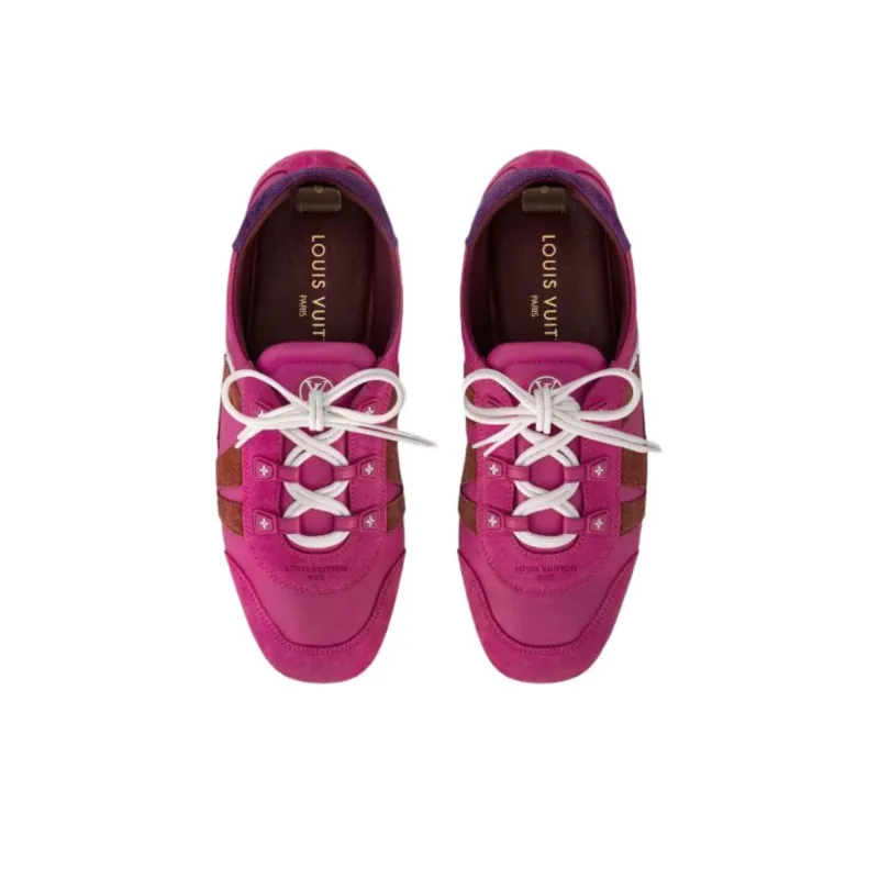 LOUIS VUITTON Sneakerina German Army Trainers Low Top Casual Shoes Women's Fuchsia-3