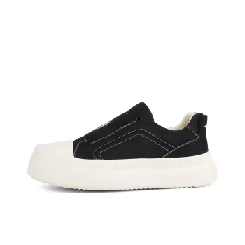 Daying Breathable Height Increase Low Top Canvas Shoes Men's Black