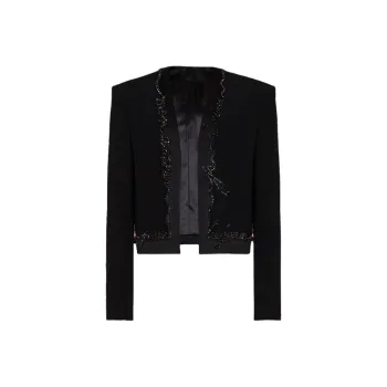 BALMAIN Cropped Crepe Blazer