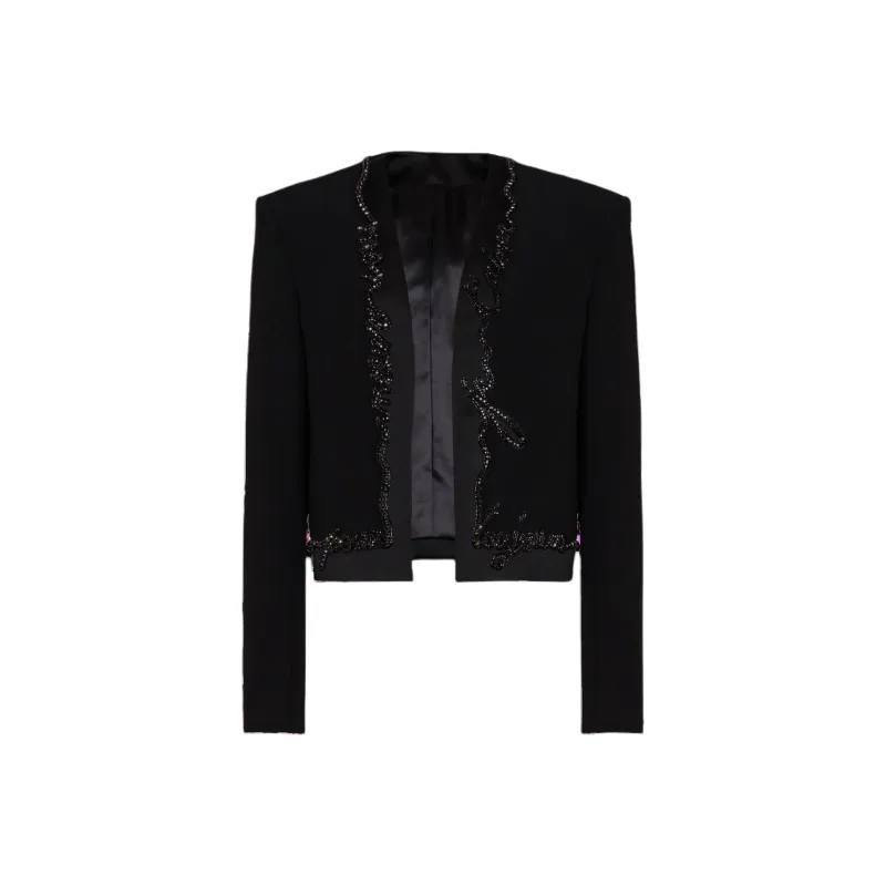BALMAIN Cropped Crepe Blazer-0