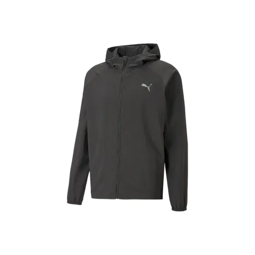 PUMA RUN FAVORITE WOVEN HOODED JACKET Men's Black