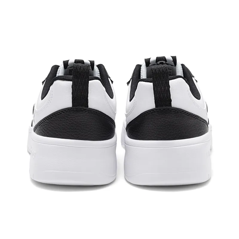 LiNing Early Cloud Coverage Abrasion Resistant, Breathable Low Top Skateboard Shoes Men's Black White-4