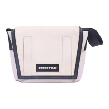 FREITAG Lassie PVC Messenger Bag, Crossbody Bag, Shoulder Bag Medium Size Unisex Marine Blue & White