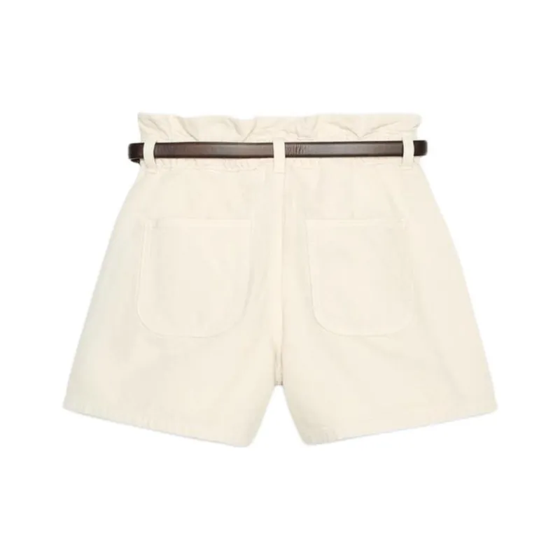 ZARA Denim Shorts Women's Raw White-1