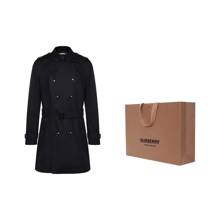 Burberry Trench Coat Men's Dark Blue-3