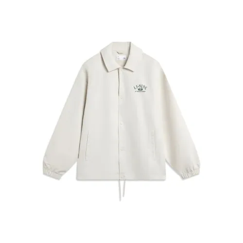 LiNing Ruffle Sports Fashion Collection Jackets Coats Unisex Silver Birch Gray