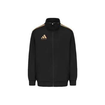 Adidas Jackets Coats Unisex Black Base Gold Stripes