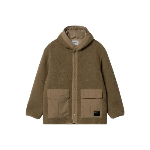Carhartt WIP Hooded Logo Patch Fleece Texture Jacket
