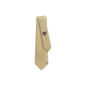HERMES Mulberry Silk Ties Men's Yellow