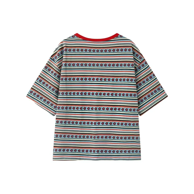 ERIRI T Shirt Women's Multicolor Stripes-1