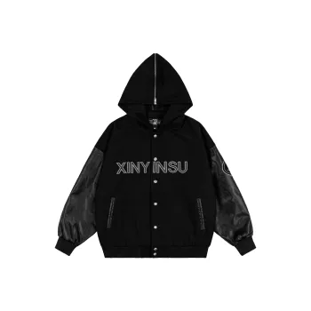 XINYINSU Baseball Jacket Unisex Black