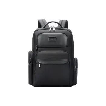 BOPAI Microfiber Synthetic Leather Backpack Regular Men's Black