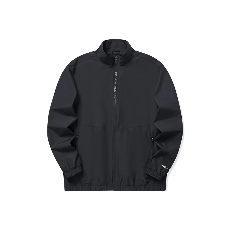 Erke Stand Collar Jackets Men's Jet Black-0
