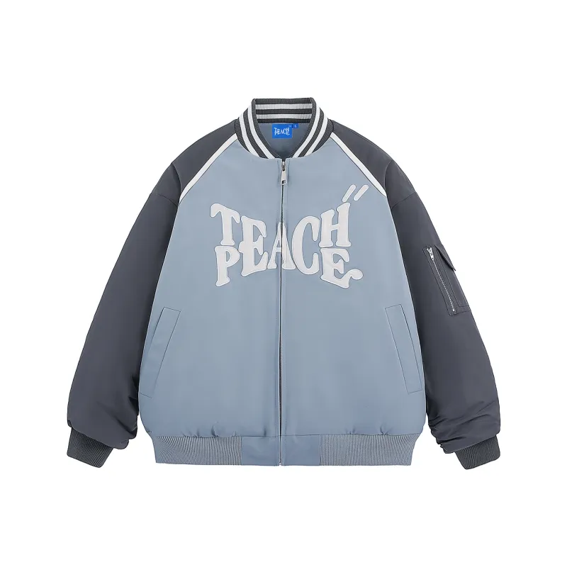 Teach Peace Puffer Jackets Unisex-4
