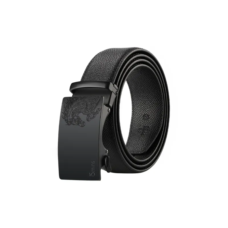 15 MINS Cow Split Leather Belts Men's Width 3.5cm-0