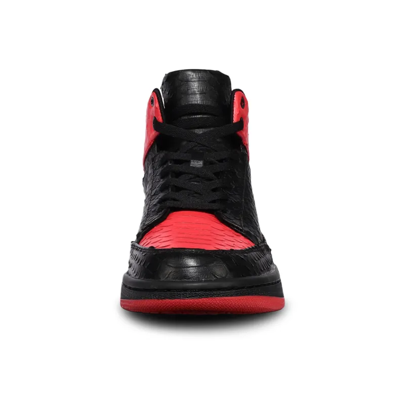 SOULSFENG High Top Skateboard Shoes Men's Black Red-5