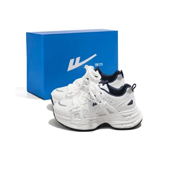 Warrior Low Top Chunky Sneakers Women's White Dark Blue