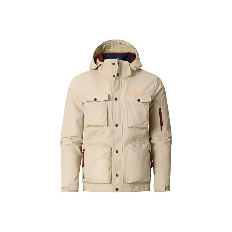 Columbia City Outdoor Collection Waterproof, Windproof, And Breathable Windbreaker Jacket Men's Light Khaki-0