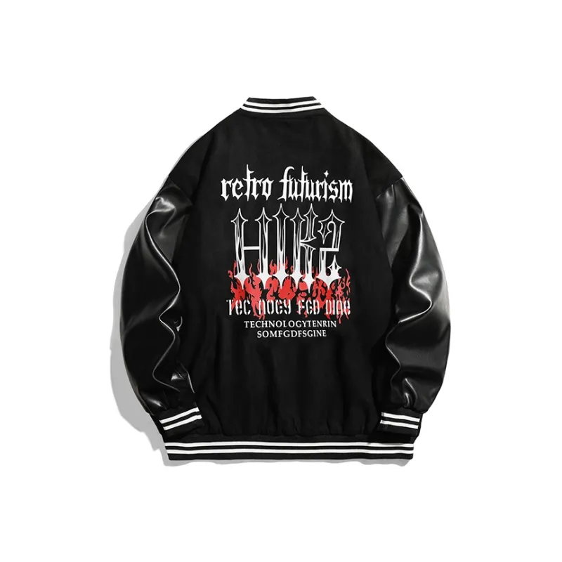 HIKZ Baseball Jacket Coat Unisex Black-0