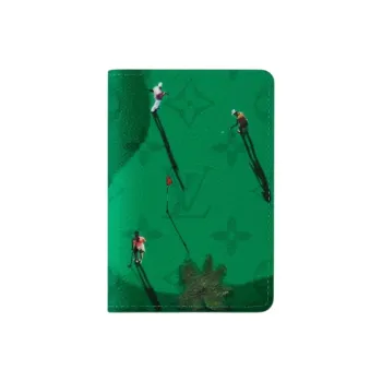 LOUIS VUITTON Werner Bronkhorst Collaboration Leather Passport Holder Card Holder Unisex Green