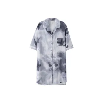 FENTENGCARE Nightgown Women's Navy Blue