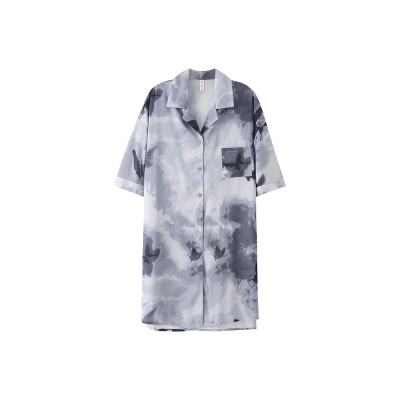 FENTENGCARE Nightgown Women's Navy Blue-0