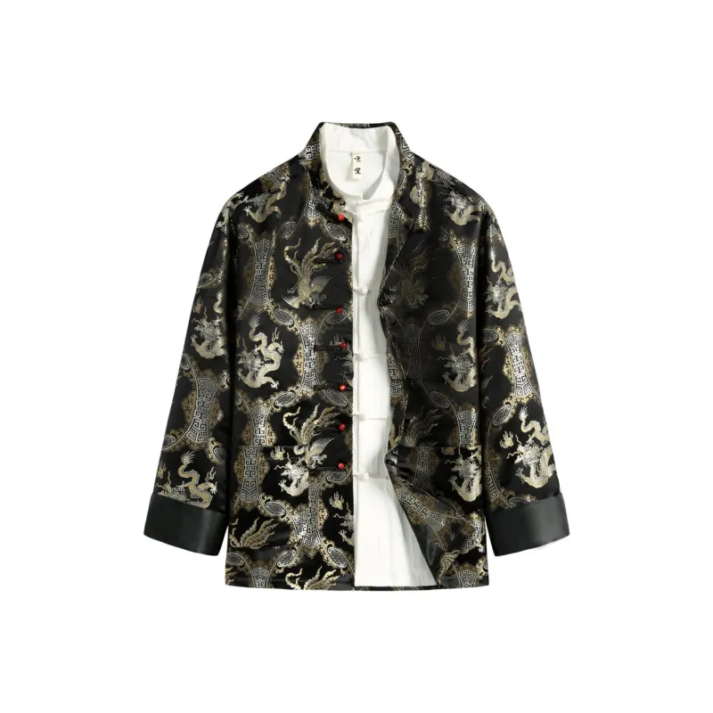 XUANSHENG Jackets Coats Men's Auspicious Dragon And Phoenix-0