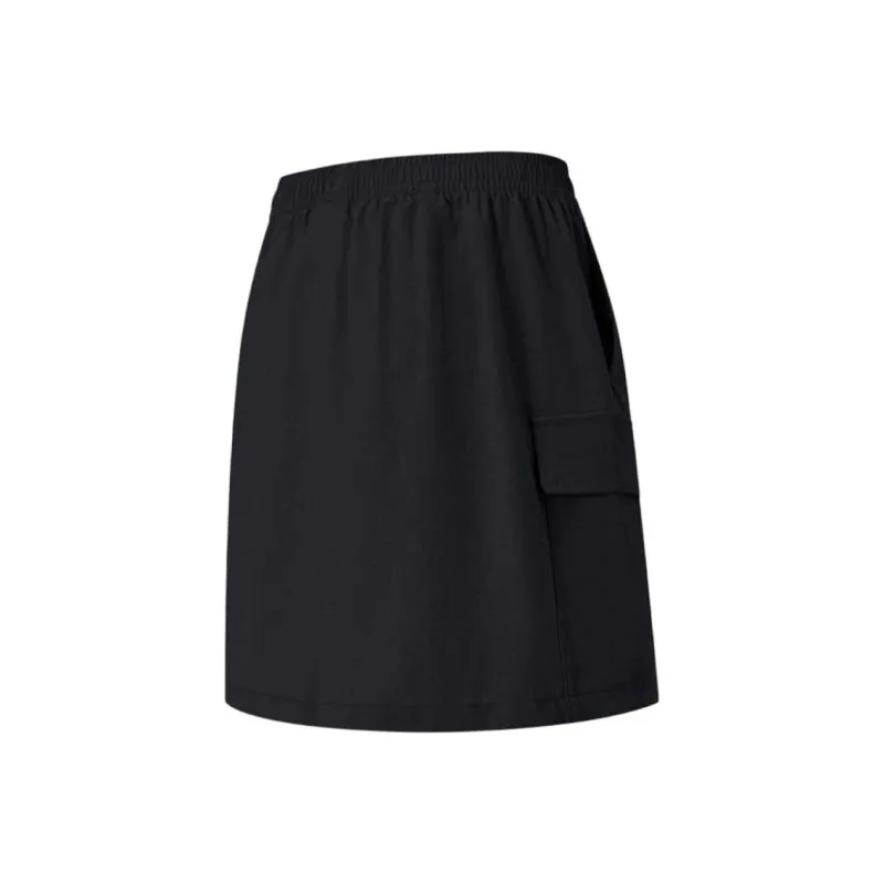 XTEP Sports Life Collection Comprehensive Training Collection Casual Long Skirt Women's Jet Black-1