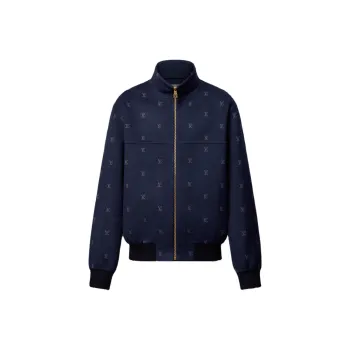 LOUIS VUITTON Lv Blason Double Face Wool Silk Blend Reversible Blouson