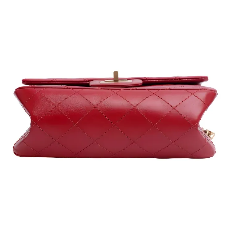 CHANEL Calfskin Chain Shoulder Bag Crossbody Bag Mini Women's Red-2