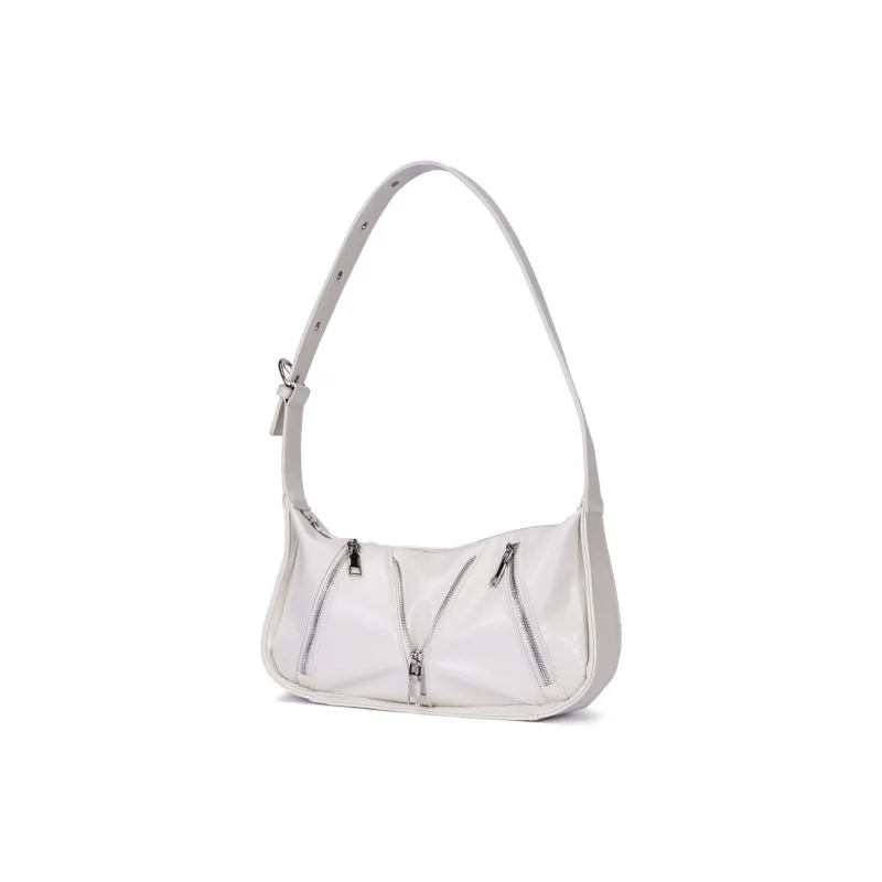 Dubaolu Synthetic Leather Portable Underarm Shoulder Bag Women's White/Silver/Black-2