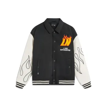 LiNing Skateboard Jacket Men's Black Oat Gray