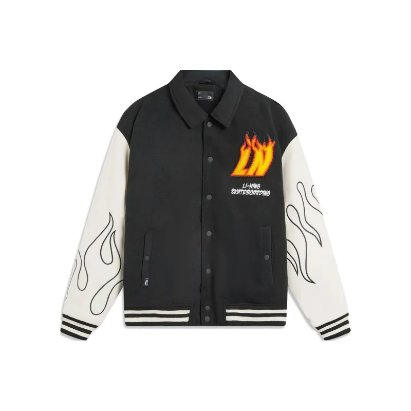 LiNing Skateboard Jacket Men's Black Oat Gray-0
