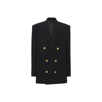 BALMAIN Double-breasted Virgin-wool Blazer